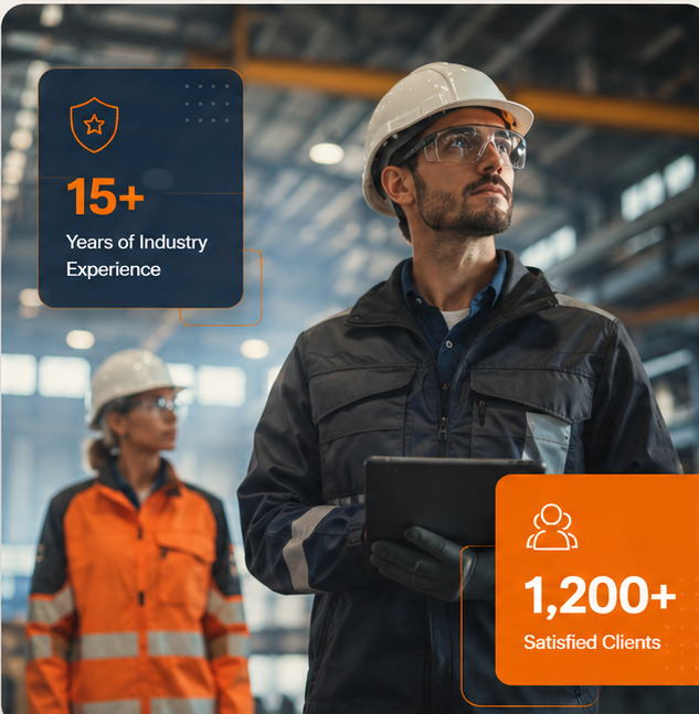 TRACMAC workforce wearing PPE in an industrial environment